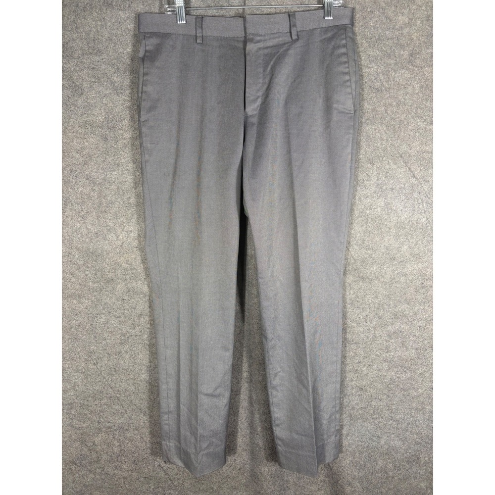 Banana Republic Slim Fit Gray‎ Cotton Blend Dress Pants Mens 32x30 Flat Front